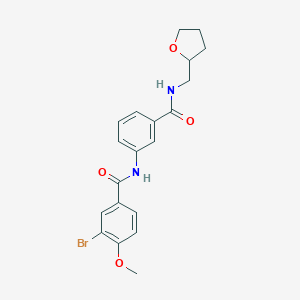 molecular formula C20H21BrN2O4 B267421 3-bromo-4-methoxy-N-(3-{[(tetrahydro-2-furanylmethyl)amino]carbonyl}phenyl)benzamide 
