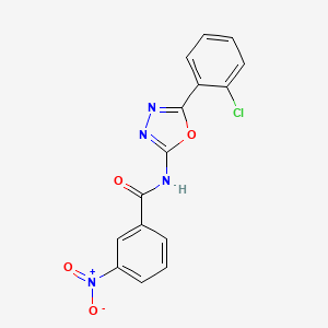 molecular formula C15H9ClN4O4 B2674215 N-[5-(2-氯苯基)-1,3,4-噁二唑-2-基]-3-硝基苯甲酰胺 CAS No. 865249-29-2