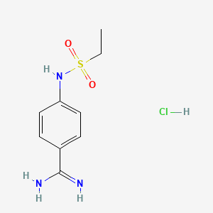 molecular formula C9H14ClN3O2S B2674218 4-乙烷磺酰胺基苯甲酰胺盐酸盐 CAS No. 1803583-35-8