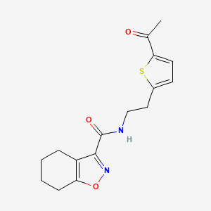 molecular formula C16H18N2O3S B2674223 N-(2-(5-acetylthiophen-2-yl)ethyl)-4,5,6,7-tetrahydrobenzo[d]isoxazole-3-carboxamide CAS No. 2034272-03-0