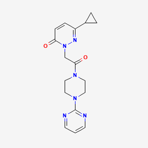 molecular formula C17H20N6O2 B2674238 6-cyclopropyl-2-(2-oxo-2-(4-(pyrimidin-2-yl)piperazin-1-yl)ethyl)pyridazin-3(2H)-one CAS No. 2034535-55-0