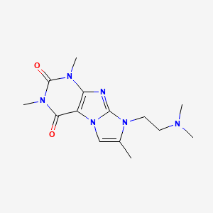 molecular formula C14H20N6O2 B2674264 8-(2-(dimethylamino)ethyl)-1,3,7-trimethyl-1H-imidazo[2,1-f]purine-2,4(3H,8H)-dione CAS No. 876902-59-9