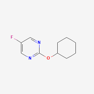 molecular formula C10H13FN2O B2674269 2-(Cyclohexyloxy)-5-fluoropyrimidine CAS No. 2189434-27-1