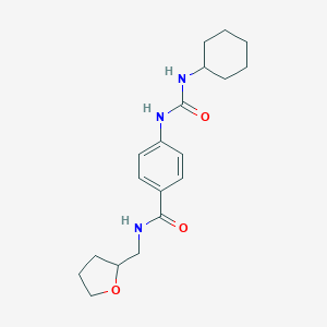 molecular formula C19H27N3O3 B267427 4-{[(cyclohexylamino)carbonyl]amino}-N-(tetrahydro-2-furanylmethyl)benzamide 