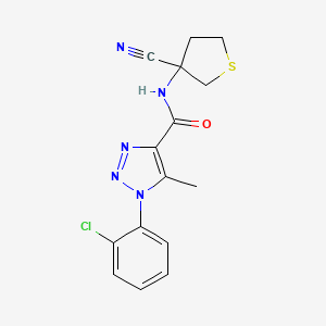molecular formula C15H14ClN5OS B2674270 1-(2-chlorophenyl)-N-(3-cyanothiolan-3-yl)-5-methyl-1H-1,2,3-triazole-4-carboxamide CAS No. 1333767-73-9