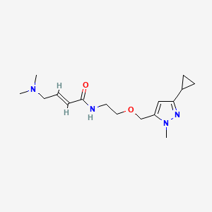 molecular formula C16H26N4O2 B2674276 (E)-N-[2-[(5-Cyclopropyl-2-methylpyrazol-3-yl)methoxy]ethyl]-4-(dimethylamino)but-2-enamide CAS No. 2411327-67-6