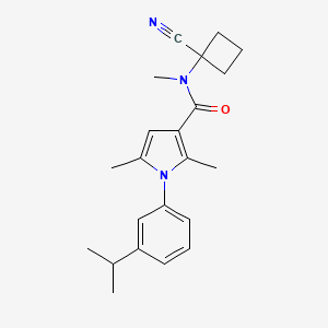 molecular formula C22H27N3O B2674277 N-(1-cyanocyclobutyl)-N,2,5-trimethyl-1-[3-(propan-2-yl)phenyl]-1H-pyrrole-3-carboxamide CAS No. 1376329-49-5