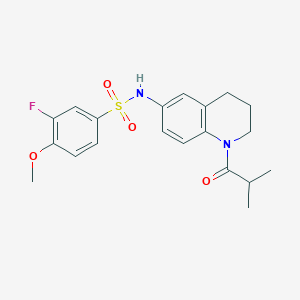 molecular formula C20H23FN2O4S B2674280 3-氟-N-(1-异丁酰-1,2,3,4-四氢喹啉-6-基)-4-甲氧基苯磺酰胺 CAS No. 946258-49-7