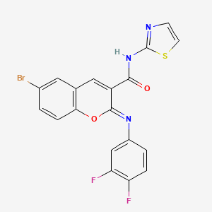 molecular formula C19H10BrF2N3O2S B2674283 (2Z)-6-bromo-2-[(3,4-difluorophenyl)imino]-N-(1,3-thiazol-2-yl)-2H-chromene-3-carboxamide CAS No. 1327180-48-2