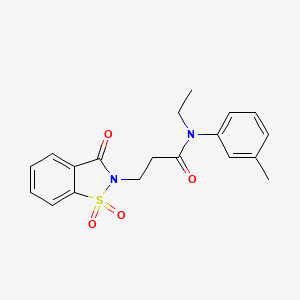 molecular formula C19H20N2O4S B2674287 3-(1,1-二氧化-3-氧代苯并[d]异噻唑-2(3H)-基)-N-乙基-N-(间甲苯基)丙酰胺 CAS No. 899757-24-5