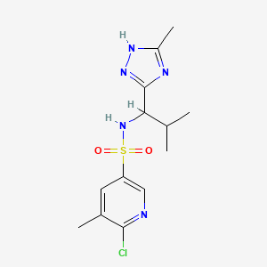 6-Chloro-5-methyl-N-[2-methyl-1-(5-methyl-1H-1,2,4-triazol-3-yl)propyl]pyridine-3-sulfonamide