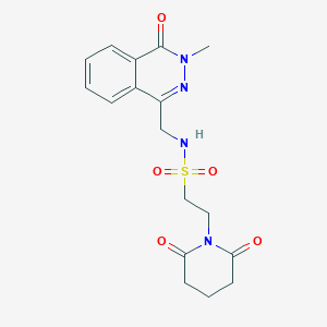 molecular formula C17H20N4O5S B2674304 2-(2,6-二氧代哌啶-1-基)-N-((3-甲基-4-氧代-3,4-二氢邻苯酞-1-基)甲基)乙烷磺酰胺 CAS No. 1396867-09-6