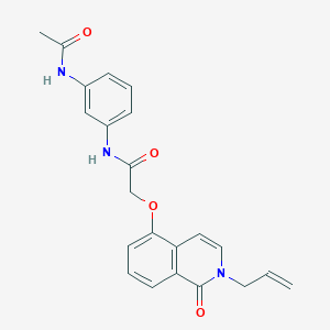 molecular formula C22H21N3O4 B2674306 N-(3-乙酰胺基苯基)-2-(1-氧代-2-丙烯基异喹啉-5-基)氧基乙酰胺 CAS No. 906157-38-8