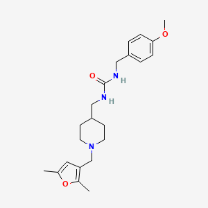 molecular formula C22H31N3O3 B2674308 1-((1-((2,5-二甲基呋喃-3-基)甲基哌啶-4-基)甲基)-3-(4-甲氧基苯基)脲 CAS No. 1234988-89-6