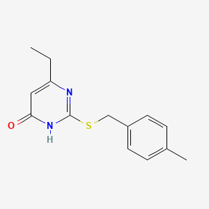 molecular formula C14H16N2OS B2674309 6-ethyl-2-[(4-methylbenzyl)sulfanyl]-4(3H)-pyrimidinone CAS No. 478078-57-8