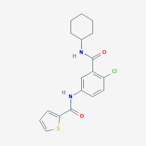 molecular formula C18H19ClN2O2S B267431 N-{4-chloro-3-[(cyclohexylamino)carbonyl]phenyl}-2-thiophenecarboxamide 