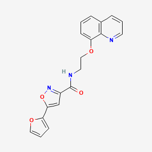 5-(furan-2-yl)-N-(2-(quinolin-8-yloxy)ethyl)isoxazole-3-carboxamide