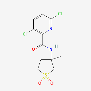 molecular formula C11H12Cl2N2O3S B2674333 3,6-dichloro-N-(3-methyl-1,1-dioxo-1lambda6-thiolan-3-yl)pyridine-2-carboxamide CAS No. 1111536-72-1