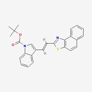 molecular formula C26H22N2O2S B2674335 (E)-tert-butyl 3-(2-(naphtho[1,2-d]thiazol-2-yl)vinyl)-1H-indole-1-carboxylate CAS No. 2119580-98-0