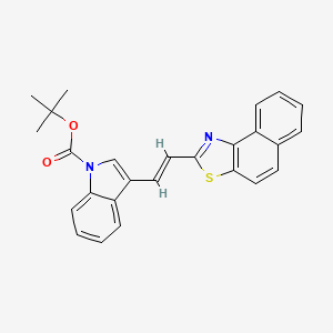 molecular formula C26H22N2O2S B2674335 (E)-叔丁基-3-(2-(萘并[1,2-d]噻唑-2-基)乙烯基)-1H-吲哚-1-羧酸酯 CAS No. 2119580-98-0