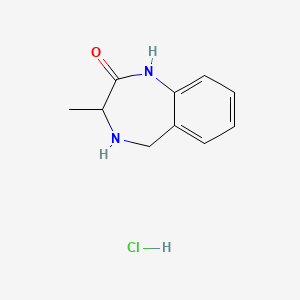 molecular formula C10H13ClN2O B2674344 3-methyl-2,3,4,5-tetrahydro-1H-1,4-benzodiazepin-2-one hydrochloride CAS No. 1955493-03-4