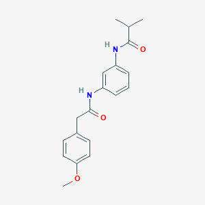 molecular formula C19H22N2O3 B267435 N-(3-{[(4-methoxyphenyl)acetyl]amino}phenyl)-2-methylpropanamide 