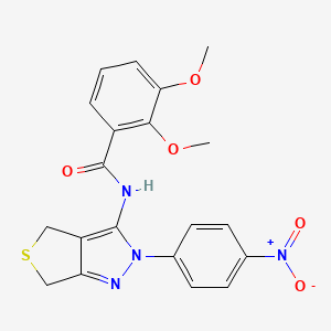 molecular formula C20H18N4O5S B2674353 2,3-dimethoxy-N-(2-(4-nitrophenyl)-4,6-dihydro-2H-thieno[3,4-c]pyrazol-3-yl)benzamide CAS No. 396722-12-6