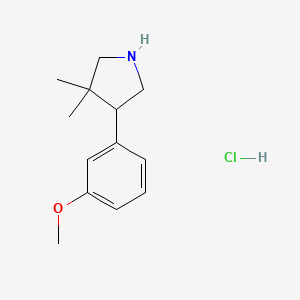 molecular formula C13H20ClNO B2674361 4-(3-甲氧基苯基)-3,3-二甲基吡咯烷盐酸盐 CAS No. 2044713-59-7