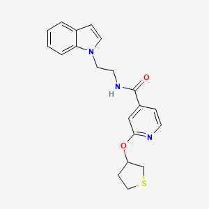 N-(2-(1H-indol-1-yl)ethyl)-2-((tetrahydrothiophen-3-yl)oxy)isonicotinamide