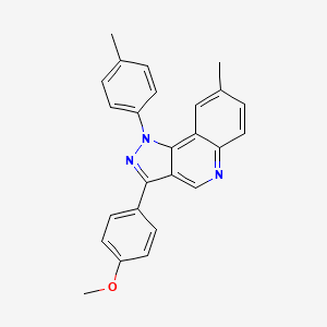 molecular formula C25H21N3O B2674371 3-(4-methoxyphenyl)-8-methyl-1-(4-methylphenyl)-1H-pyrazolo[4,3-c]quinoline CAS No. 901021-25-8