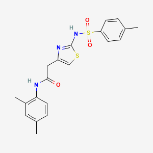 molecular formula C20H21N3O3S2 B2674374 N-(2,4-二甲基苯基)-2-(2-{[(4-甲基苯基)磺酰]氨基}-1,3-噻唑-4-基)乙酰胺 CAS No. 922100-96-7