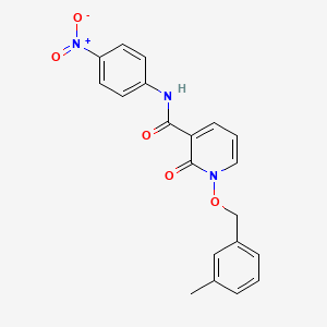 molecular formula C20H17N3O5 B2674378 1-((3-methylbenzyl)oxy)-N-(4-nitrophenyl)-2-oxo-1,2-dihydropyridine-3-carboxamide CAS No. 852364-57-9