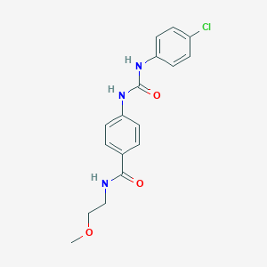 4-{[(4-chloroanilino)carbonyl]amino}-N-(2-methoxyethyl)benzamide
