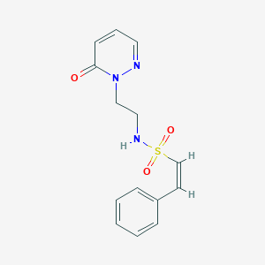 molecular formula C14H15N3O3S B2674383 (Z)-N-(2-(6-oxopyridazin-1(6H)-yl)ethyl)-2-phenylethenesulfonamide CAS No. 1021206-44-9