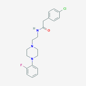 molecular formula C20H23ClFN3O B2674384 2-(4-chlorophenyl)-N-(2-(4-(2-fluorophenyl)piperazin-1-yl)ethyl)acetamide CAS No. 1049472-35-6