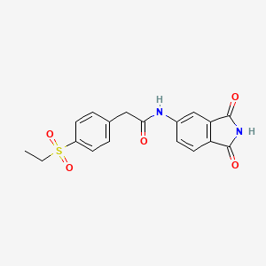 molecular formula C18H16N2O5S B2674395 N-(1,3-二氧杂异吲哚-5-基)-2-(4-(乙基磺酰)苯基)乙酰胺 CAS No. 919858-25-6