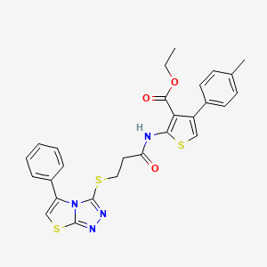 Ethyl 2-(3-((5-phenylthiazolo[2,3-c][1,2,4]triazol-3-yl)thio)propanamido)-4-(p-tolyl)thiophene-3-carboxylate