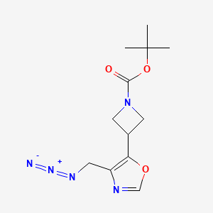 molecular formula C12H17N5O3 B2674408 t-Butyl 3-[4-(azidomethyl)oxazol-5-yl]azetidine-1-carboxylate CAS No. 2287270-50-0