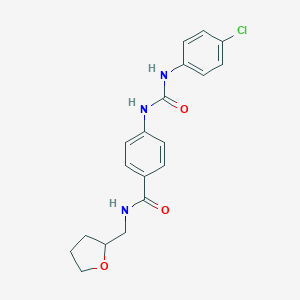 molecular formula C19H20ClN3O3 B267441 4-{[(4-chloroanilino)carbonyl]amino}-N-(tetrahydro-2-furanylmethyl)benzamide 