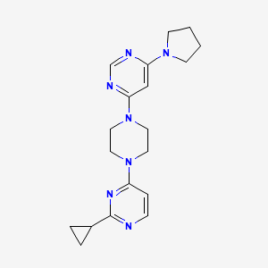 molecular formula C19H25N7 B2674417 2-Cyclopropyl-4-[4-(6-pyrrolidin-1-ylpyrimidin-4-yl)piperazin-1-yl]pyrimidine CAS No. 2415602-86-5