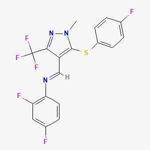 N-(2,4-difluorophenyl)-N-{(E)-[5-[(4-fluorophenyl)sulfanyl]-1-methyl-3-(trifluoromethyl)-1H-pyrazol-4-yl]methylidene}amine