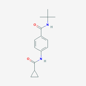 molecular formula C15H20N2O2 B267442 N-(tert-butyl)-4-[(cyclopropylcarbonyl)amino]benzamide 