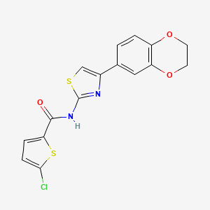 molecular formula C16H11ClN2O3S2 B2674423 5-chloro-N-[4-(2,3-dihydro-1,4-benzodioxin-6-yl)-1,3-thiazol-2-yl]thiophene-2-carboxamide CAS No. 864937-44-0