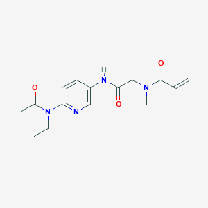 molecular formula C15H20N4O3 B2674429 N-[2-[[6-[Acetyl(ethyl)amino]pyridin-3-yl]amino]-2-oxoethyl]-N-methylprop-2-enamide CAS No. 2199900-29-1