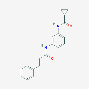 molecular formula C19H20N2O2 B267443 N-{3-[(3-phenylpropanoyl)amino]phenyl}cyclopropanecarboxamide 