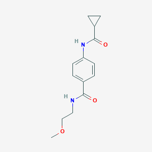 molecular formula C14H18N2O3 B267444 4-[(cyclopropylcarbonyl)amino]-N-(2-methoxyethyl)benzamide 