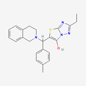 molecular formula C23H24N4OS B2674445 5-((3,4-二氢异喹啉-2(1H)-基)(对甲苯基)甲基)-2-乙基噻唑并[3,2-b][1,2,4]三唑-6-醇 CAS No. 898350-02-2
