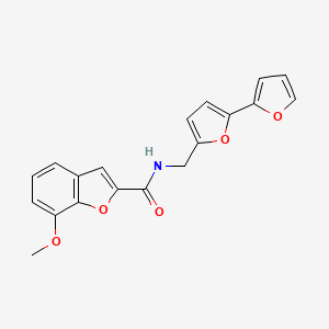 molecular formula C19H15NO5 B2674449 N-([2,2'-bifuran]-5-ylmethyl)-7-methoxybenzofuran-2-carboxamide CAS No. 2034251-01-7