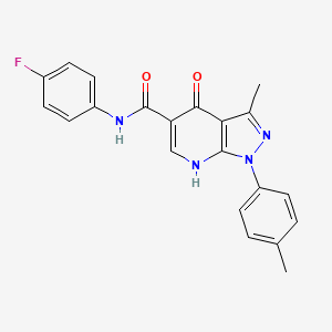 N-(4-fluorophenyl)-3-methyl-4-oxo-1-(p-tolyl)-4,7-dihydro-1H-pyrazolo[3,4-b]pyridine-5-carboxamide