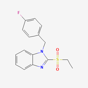 molecular formula C16H15FN2O2S B2674460 2-(ethylsulfonyl)-1-(4-fluorobenzyl)-1H-benzo[d]imidazole CAS No. 886924-77-2